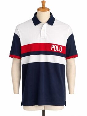 Polo Ralph Lauren Men Custom Slim Fit Colorblock Soft Cotton Polo Shirt XXL TTG
